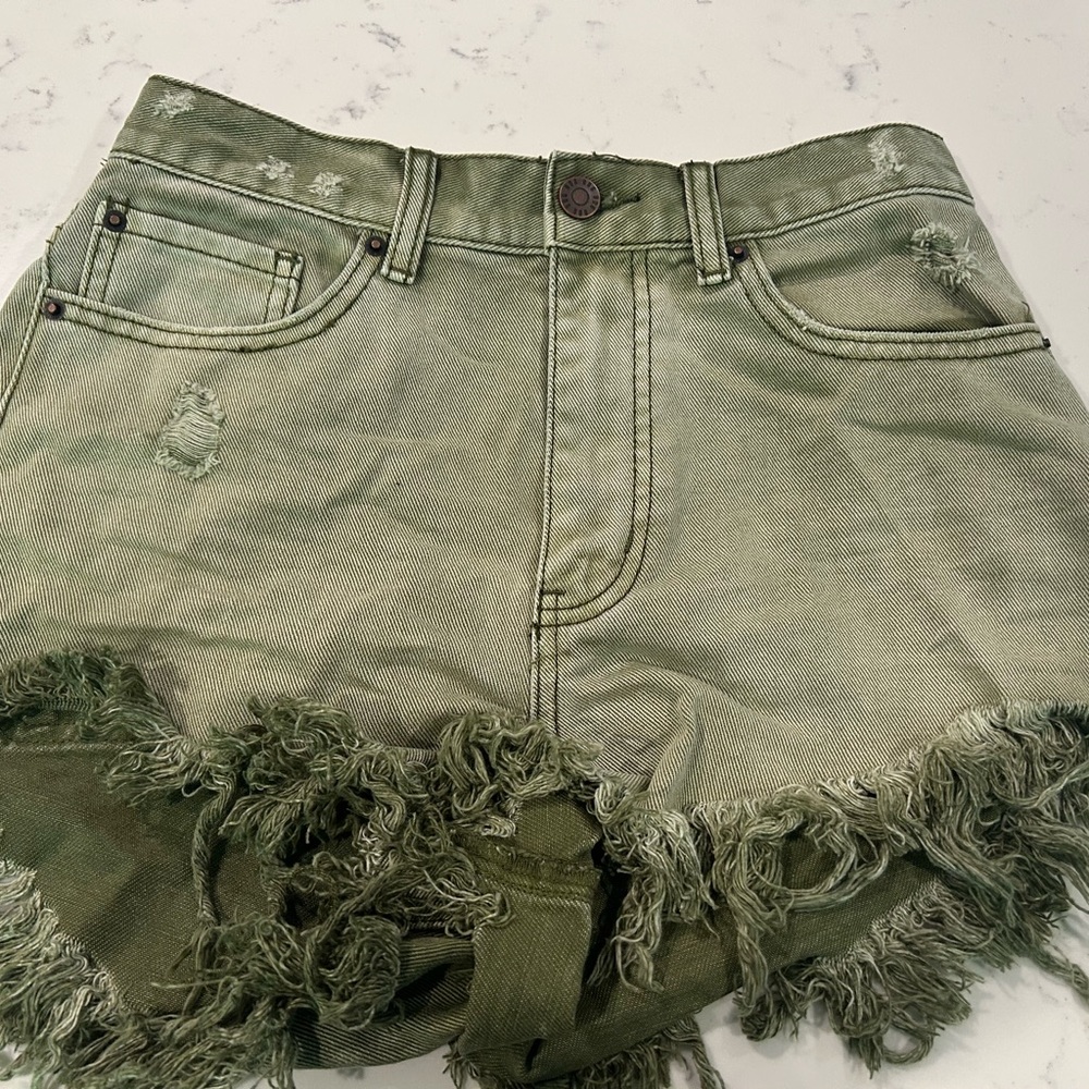 Urban Outfitters BDG Olive Frayed Jean Shorts